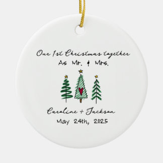 1st Christmas Married Personalised Ornament