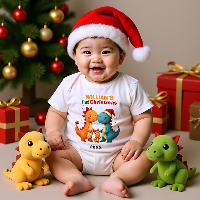 1st Christmas, own text, Merry Hatchmas Trio Baby Bodysuit (1st Christmas, own text, Merry Hatchmas Trio Baby Bodysuit)