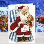 1st Christmas Personalise Baby's Name Santa Claus Holiday Card<br><div class="desc">Santa Claus Add Child's Name - 1st Christmas Card</div>