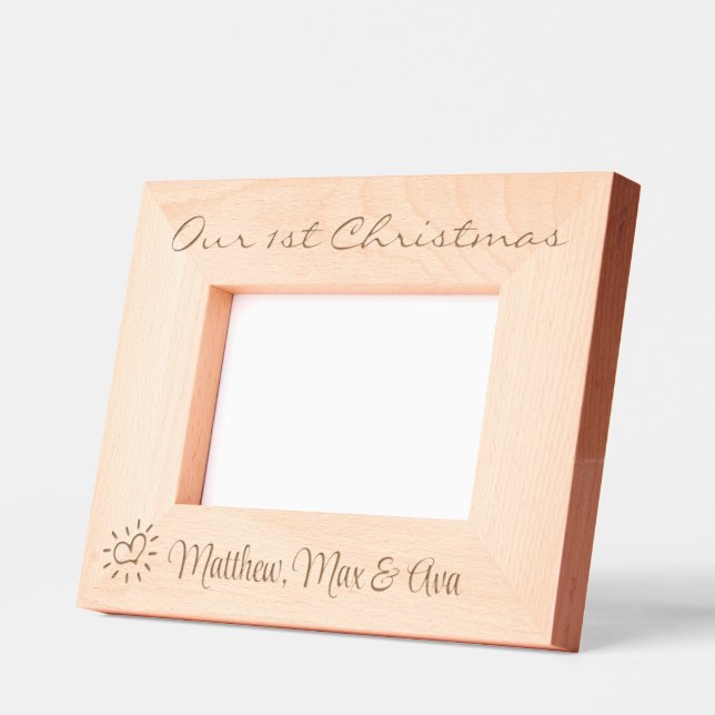 1st Christmas, Triplets, Twins, Gift, 6x4",  Etched Frames (Left)