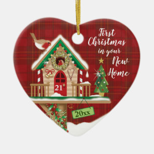 1st Christmas, Your New Home, Birdhouse, Couple Ceramic Ornament