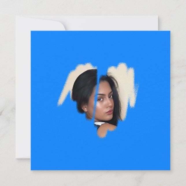 1st Class Cyan Graffiti Heart Frame Card (Front)