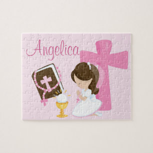 1st Communion Personalised Name Puzzle Girl