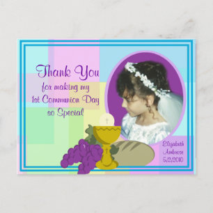 1st Communion Thank You/ Photo Postcard