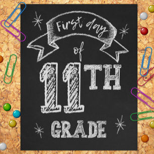 1st Day of 11th Grade, First Day of School, Junior Photo Print