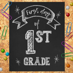 1st Day of 1st Grade, First Day Back to School Photo Print