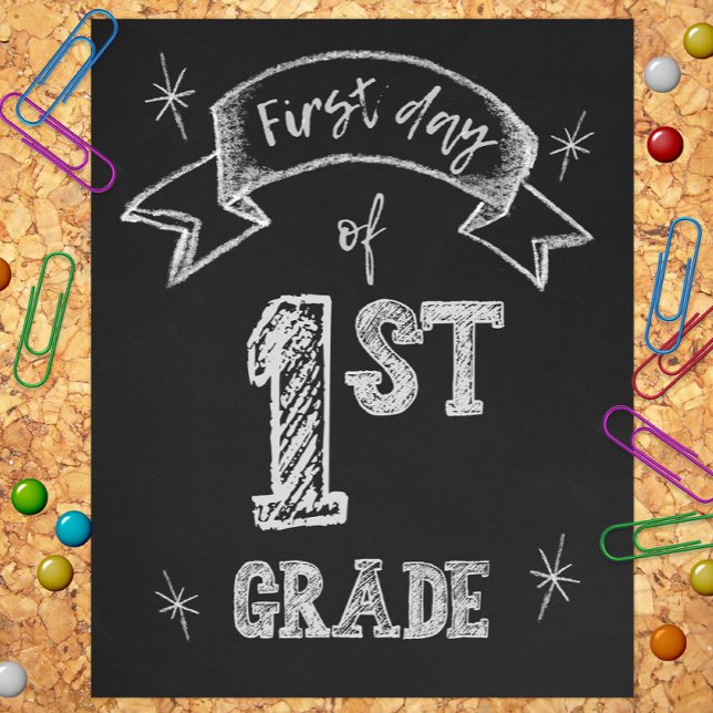 1st Day of 1st Grade, First Day Back to School Photo Print (Creator Uploaded)