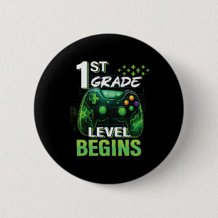 1st Day Of 1st Grade Level Begins First Grade Gami 6 Cm Round Badge