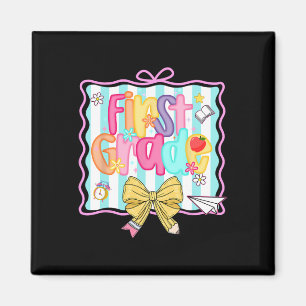 1st Day Of 1st Grade Preppy Ck To School First Gra Magnet