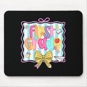 1st Day Of 1st Grade Preppy Ck To School First Gra Mouse Pad