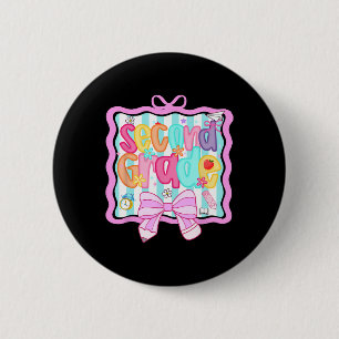 1st Day Of 2nd Grade Preppy 6 Cm Round Badge