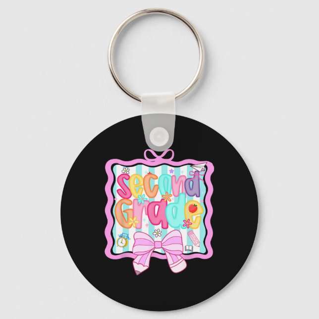 1st Day Of 2nd Grade Preppy  Key Ring (Front)