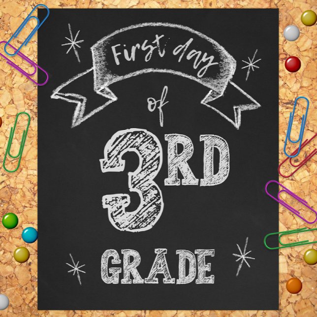 1st Day of 3rd Grade, First Day Back to School Photo Print (Creator Uploaded)