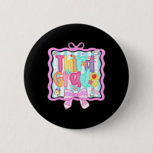 1st Day Of 3rd Grade Preppy Back To School Third G 6 Cm Round Badge