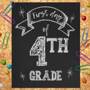 1st Day of 4th Grade, First Day Back to School Photo Print