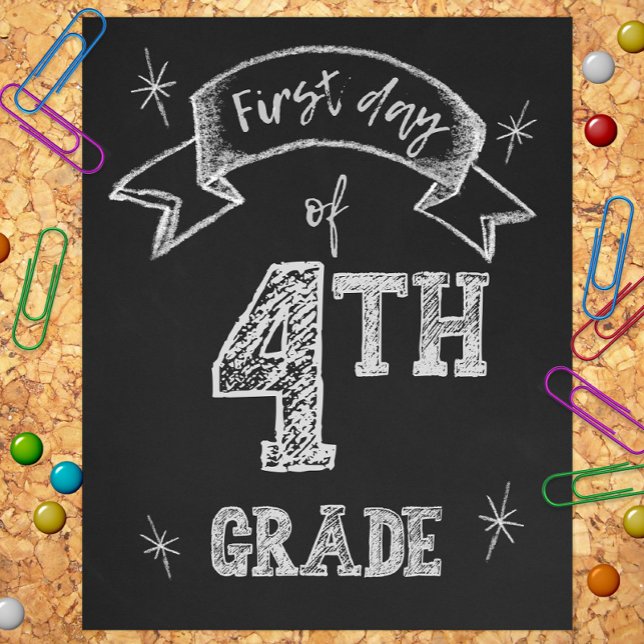 1st Day of 4th Grade, First Day Back to School Photo Print (Creator Uploaded)