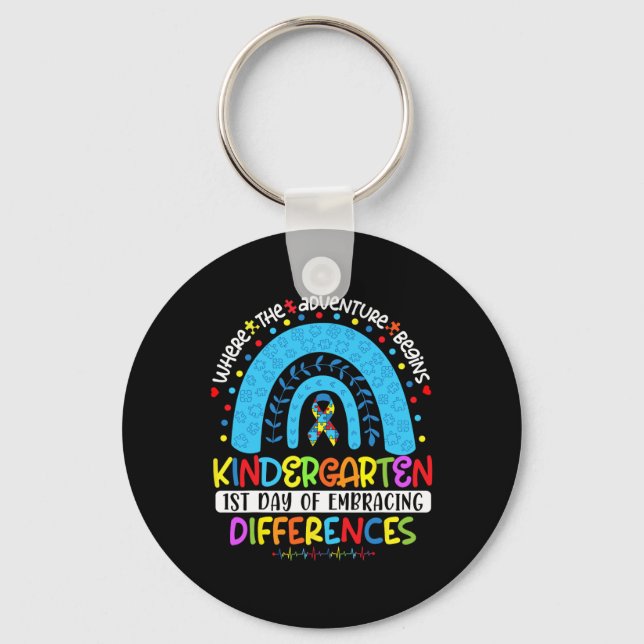 1st Day Of Embracing Differences Kindergarten Auti Key Ring (Front)