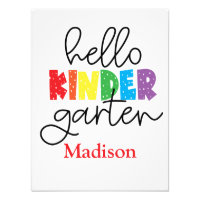 1st Day of Kindergarten Sign Poster Wall Art
