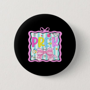 1st Day Of Pre-kindergarten Preppy Back To School 6 Cm Round Badge