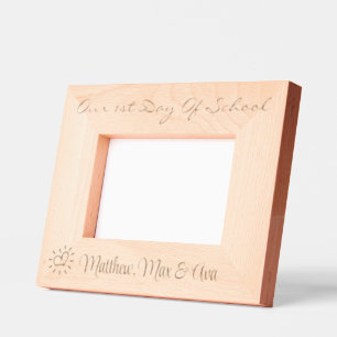 1st Day Of School, Triplets, Twins, Photo, 6x4", Etched Frames
