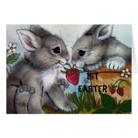 "1st EASTER BUNNIE WISHES FOR YOU!" Card