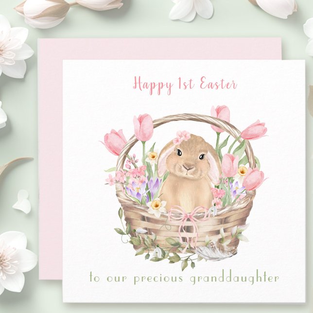 1st Easter Bunny Pink Granddaughter Easter Card (1st Easter Bunny Pink Granddaughter Easter Card)