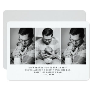 1st Father's Day 3 Photo Greeting Card