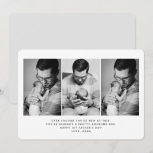 1st Father's Day 3 Photo Greeting Card