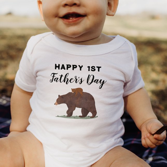 1st Father's Day Bear Baby Bodysuit (Creator Uploaded)