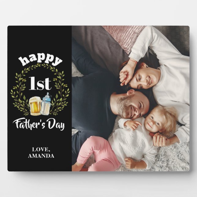 1st Father's Day Custom Photo Plaque (Front)