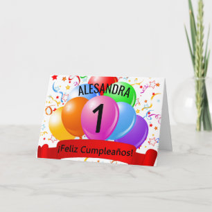 1st Feliz Cumpleanos Spanish Birthday Card