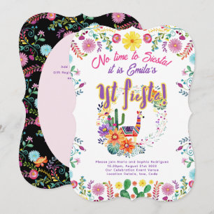 1st Fiesta Birthday For a Girl Folkart Floral 5x7 Invitation