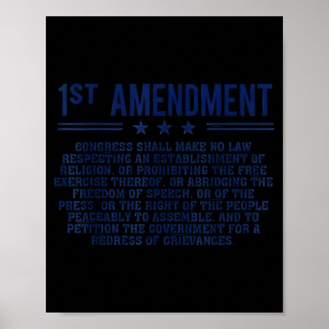 1st First Amendment U.s. Constitution Patriot  Poster (Front)