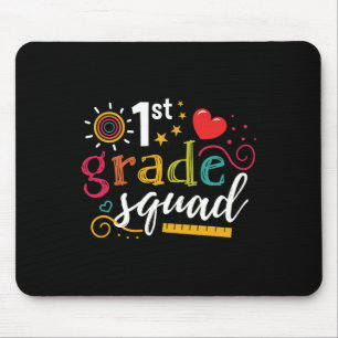 1st First Grade Squad Student Teacher Gift Back To Mouse Pad