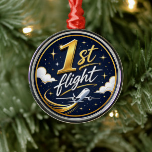 1st flight aeroplane metal ornament