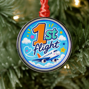 1st flight colourful aeroplane souvenir metal ornament