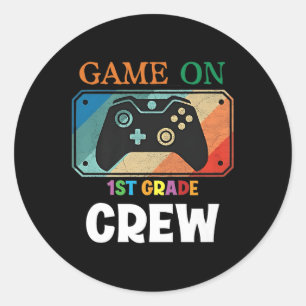 1st Gamer First Day Back To School 2024 Boy Teache Classic Round Sticker