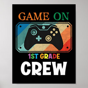 1st Gamer First Day Back To School 2024 Boy Teache Poster