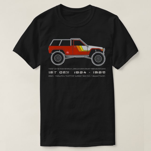 1st Gen 4Runner (19841989) Caged & Striped Red Ser T-Shirt (Design Front)