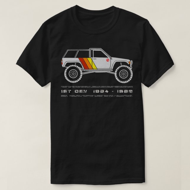 1st Gen 4Runner (19841989) Caged & Striped White S T-Shirt (Design Front)