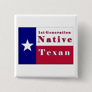1st Generation Native Texan Flag 15 Cm Square Badge