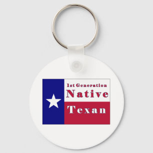 1st Generation Native Texan Flag Key Ring