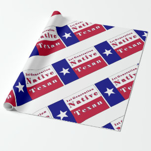 1st Generation Native Texan Flag Wrapping Paper