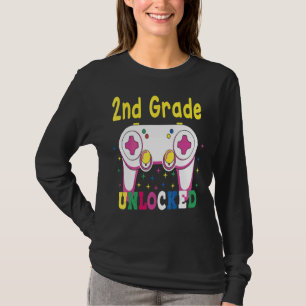 1st Grade Achieved 2nd Grade Unlocked Retro Colorf T-Shirt