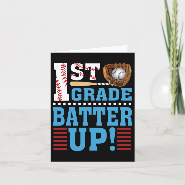 1st Grade Back To School 1st Grade Batter Up Baseb Card (Front)
