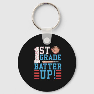 1st Grade Back To School 1st Grade Batter Up Baseb Key Ring