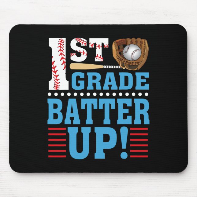 1st Grade Back To School 1st Grade Batter Up Baseb Mouse Pad (Front)