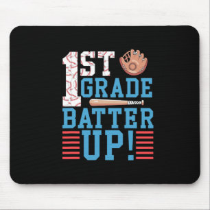 1st Grade Back To School 1st Grade Batter Up Baseb Mouse Pad