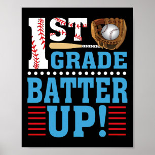 1st Grade Back To School 1st Grade Batter Up Baseb Poster