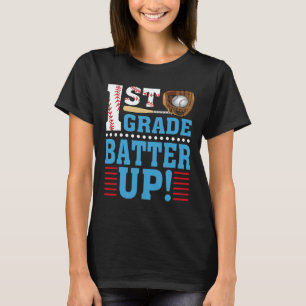 1st Grade Back To School 1st Grade Batter Up Baseb T-Shirt